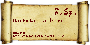 Hajduska Szalóme névjegykártya